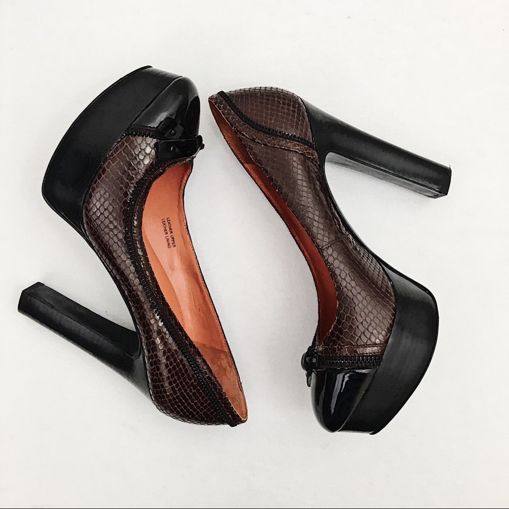 Via Spiga Platform Heels Size 7.5 M Brown Black
